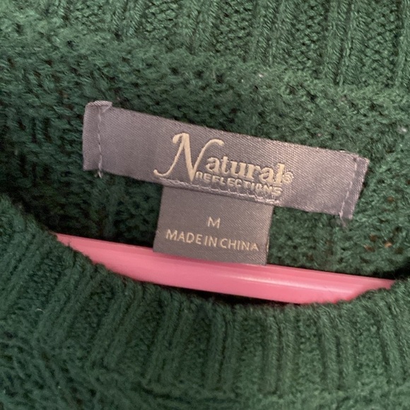 Natural Reflections M Green Sweater Beautiful Designs - Picture 2 of 9